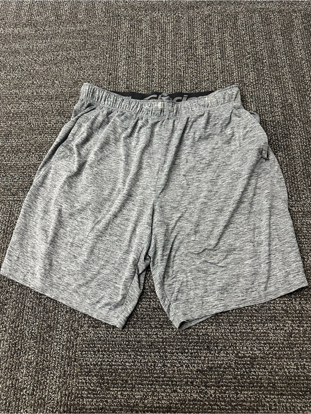Glacier Mens Gray Heathered Knit Athletic Gym Shorts Size XL 8" Inseam